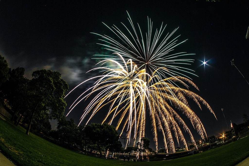 4th of July Firework over Checkout Building